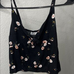 Hollister Black Floral Top